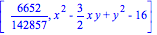 [6652/142857, x^2-3/2*x*y+y^2-16]